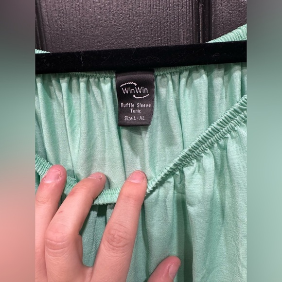 3/$15🩶WinWin Mint Green Tunic with Ruffle Sleeves - Picture 3 of 4